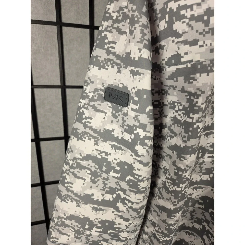 Michael Kors Digital Camo Bomber Jacket XXL‎ Men Gray Full Zip